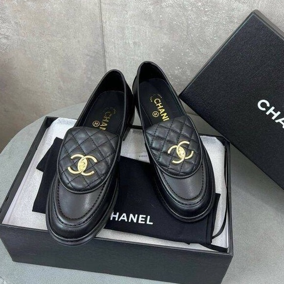 Chanel Black Leather Loafers - Picture 2 of 8